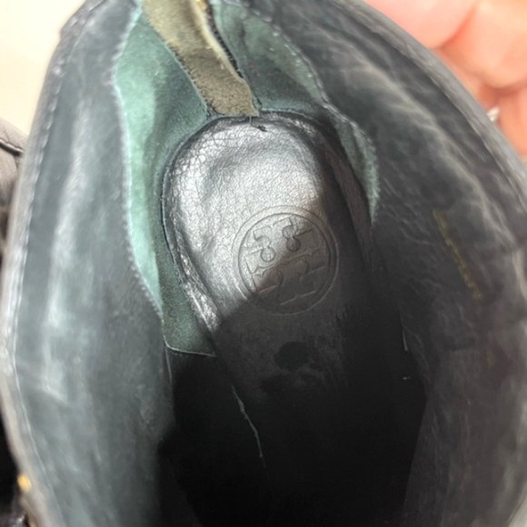 Tory Burch Lysa Leather Chain Sz 10 Ankle Boots - Picture 12 of 16